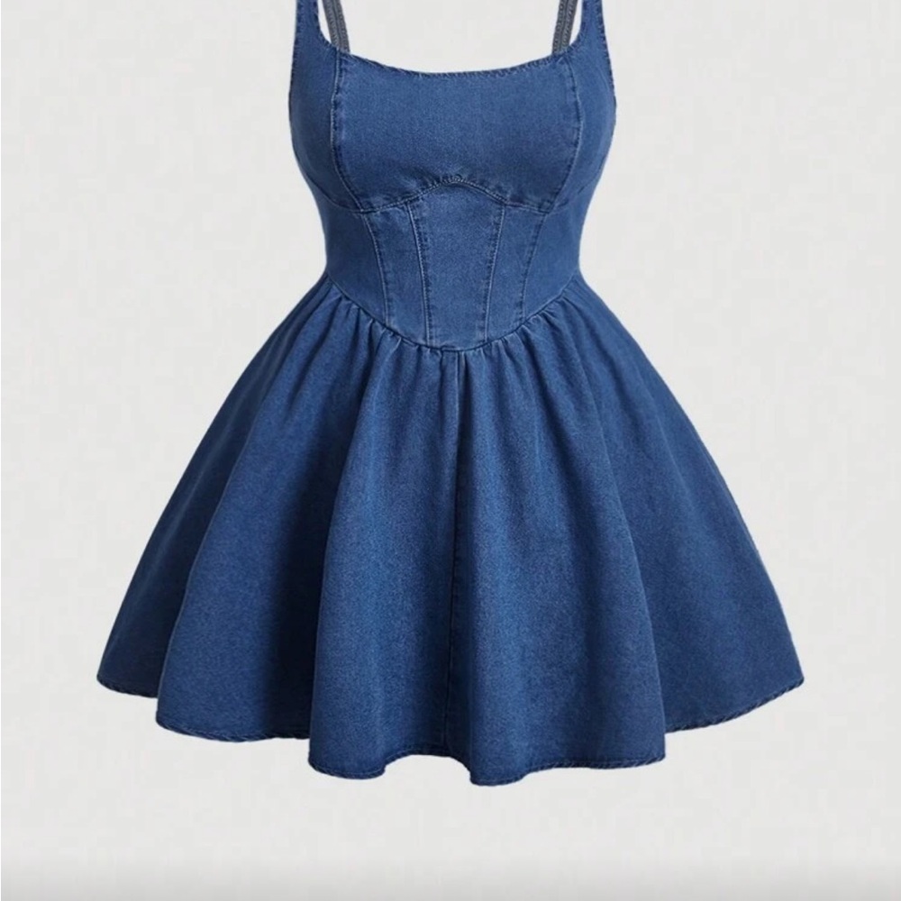SHEIN Blue Denim Dress